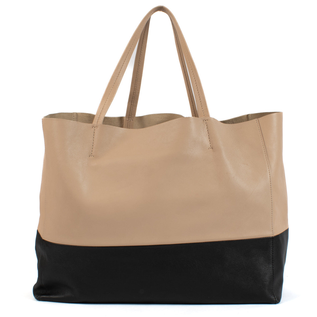 Sac Bi-Cabas Horizontal Céline Noir et Nude