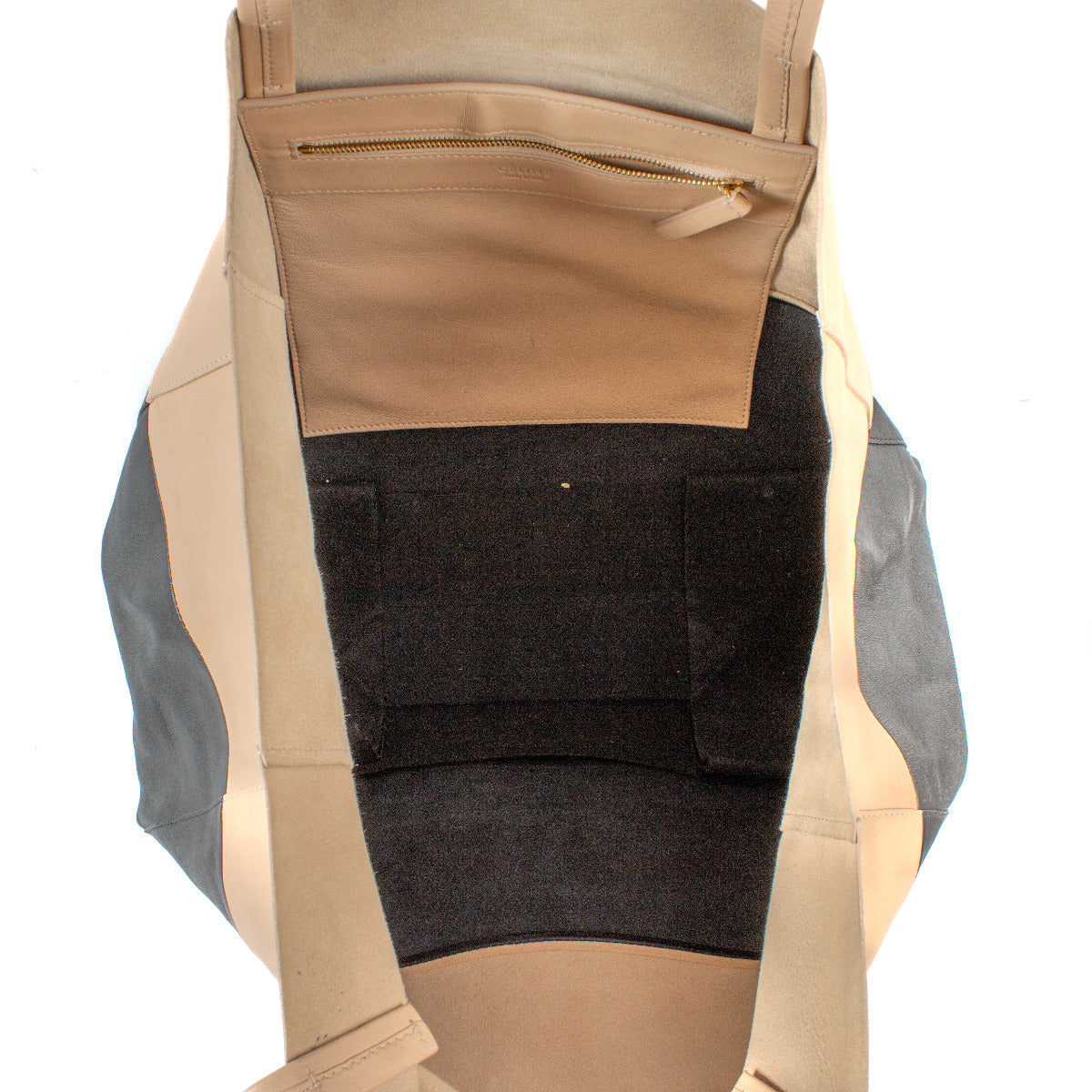 Sac Bi-Cabas Horizontal Céline Noir et Nude