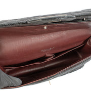 Interior of Chanel Black Caviar Leather Large Classic Flap Bag
