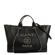 shop 100% authentic second hand Chanel Deauville Studded Logo Large Shopping Bag on Labellov.com