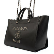shop 100% authentic second hand Chanel Deauville Studded Logo Large Shopping Bag on Labellov.com