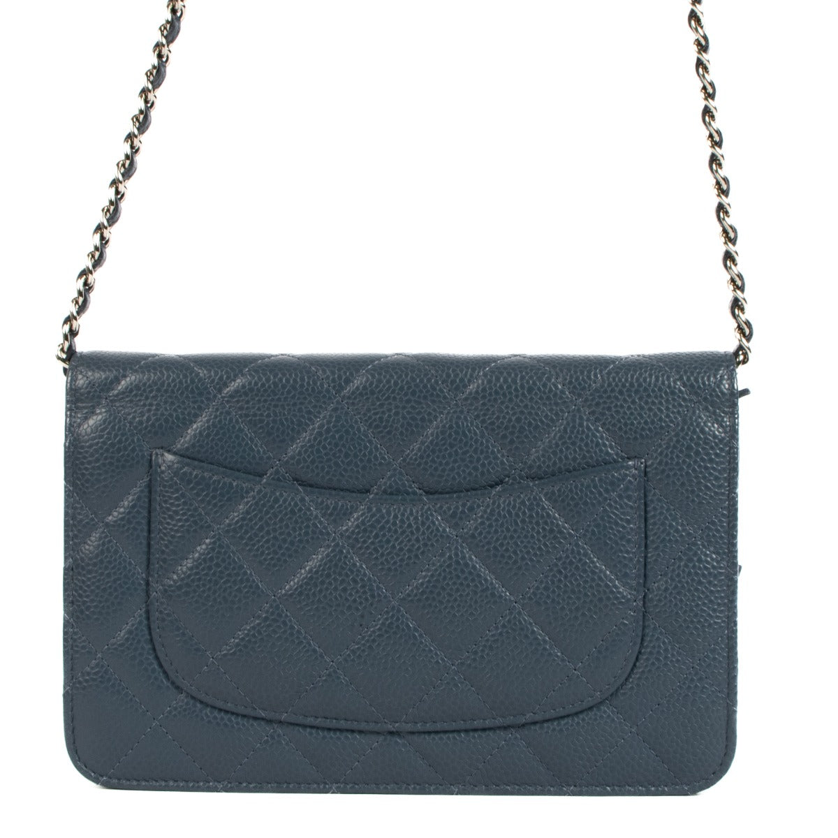 Chanel Jeans Blue Caviar Classic Wallet On Chain Tas
