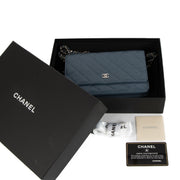 Chanel Jeans Blue Caviar Classic Wallet On Chain Bag