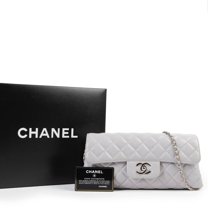 Chanel Grey Classic Flap Bag in good condition available at Labellov online or come by in the store at Antwerp