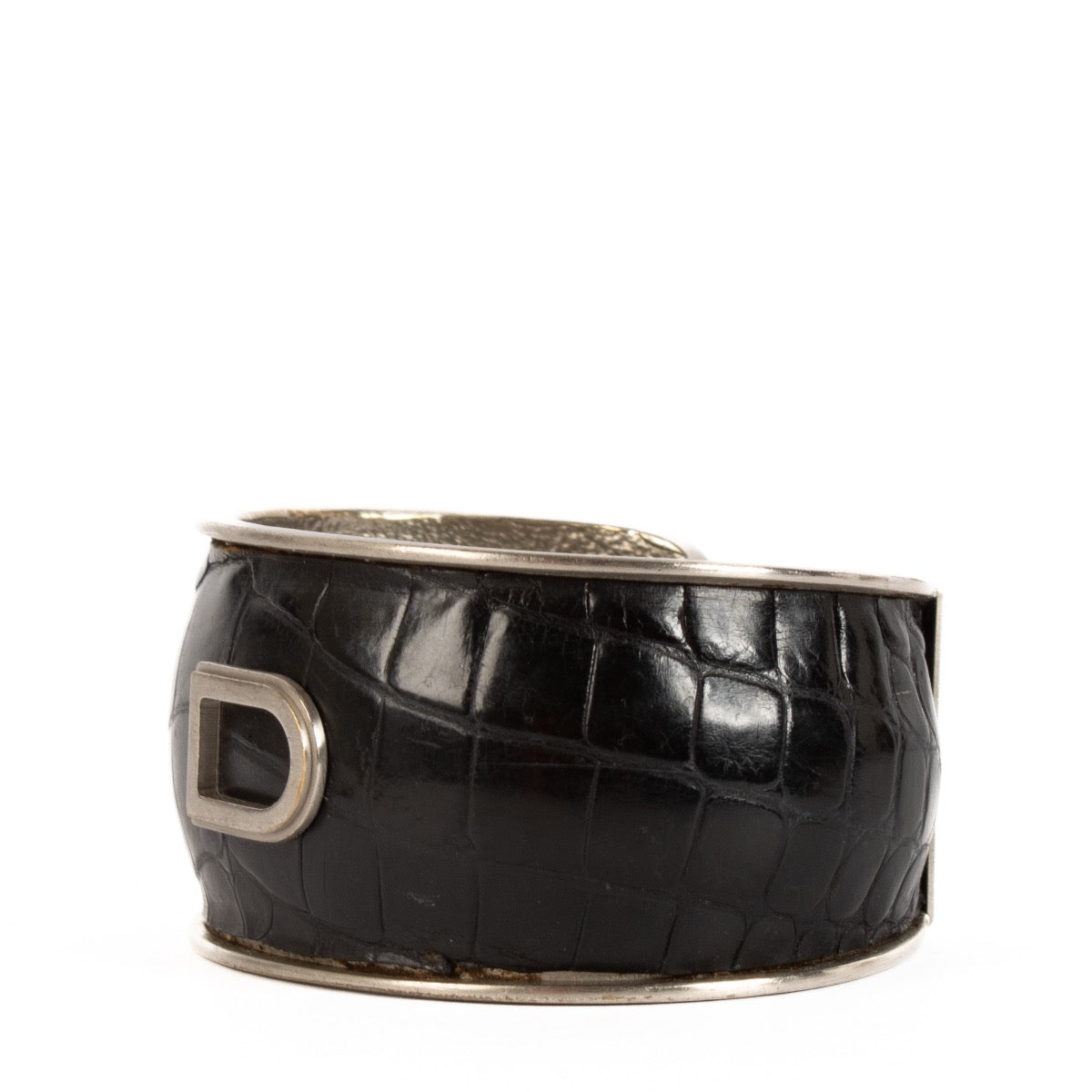 shop 100% authentic second hand Delvaux Silver Black Croco Bracelet on Labellov.com