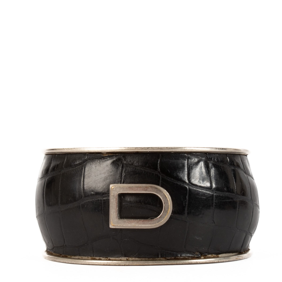 shop 100% authentic second hand Delvaux Silver Black Croco Bracelet on Labellov.com