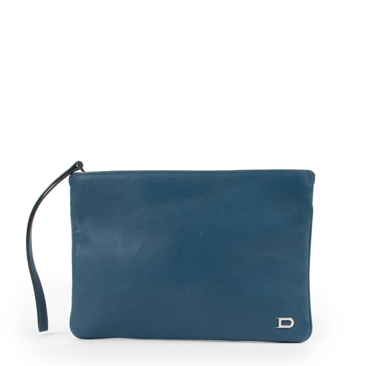 Delvaux Blue Clutch in very good condition available at Labellov for a reasonable and fair price online or in store at Antwerp