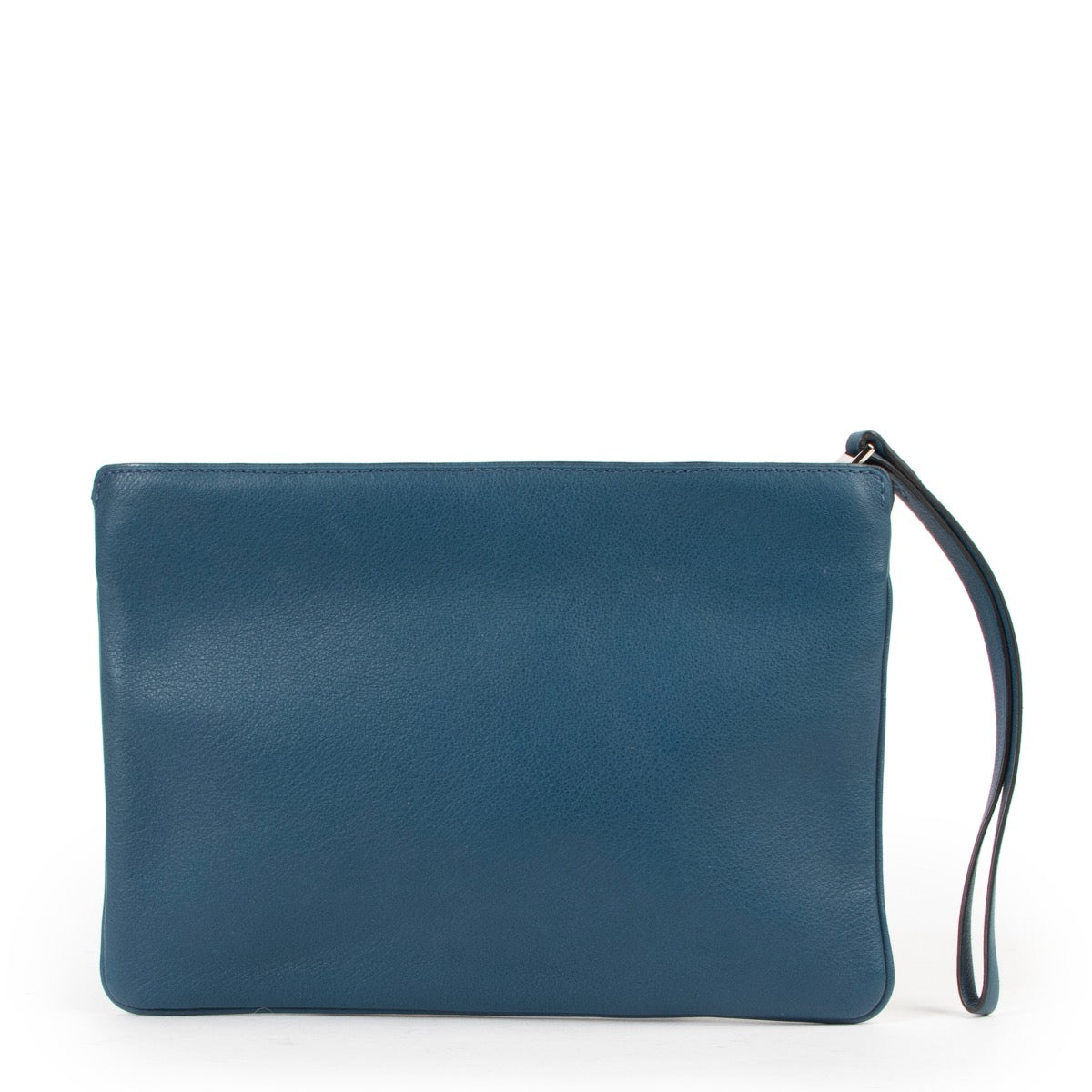 Delvaux Blue Clutch in very good condition available at Labellov for a reasonable and fair price online or in store at Antwerp