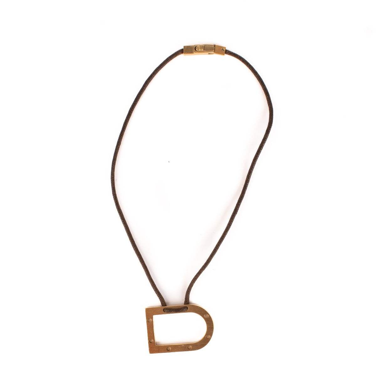 shop 100% authentic second hand Delvaux Dark Brown D Necklace on Labellov.com
