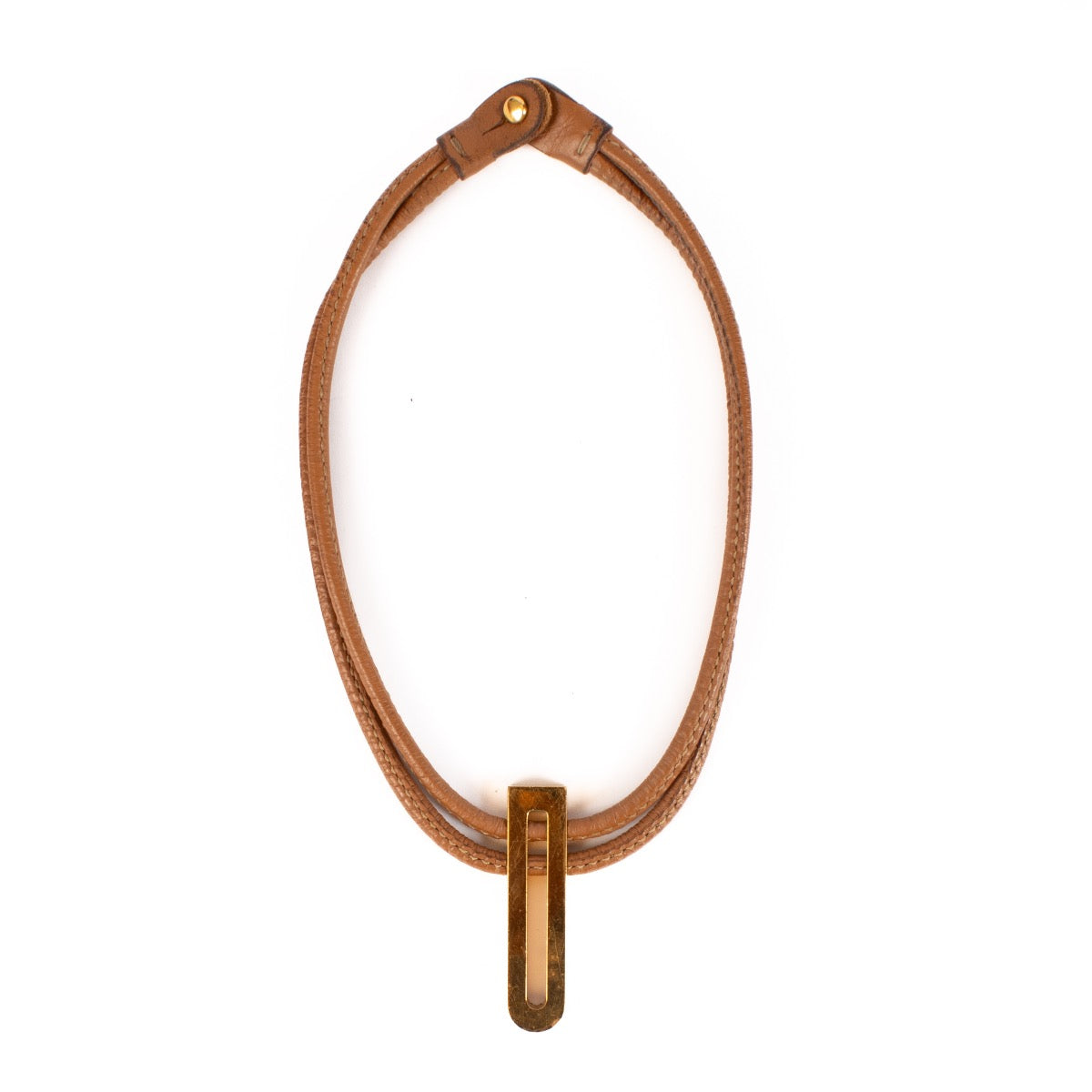 shop 100% authentic second hand Delvaux Brown Leather Necklace on Labellov.com