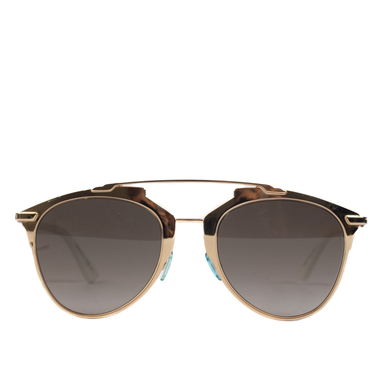 Shop safe online at Labellov in Antwerp, Brussels and Knokke these 100% authentic second hand Christian Dior White and Gold Aviator Sunglasses
