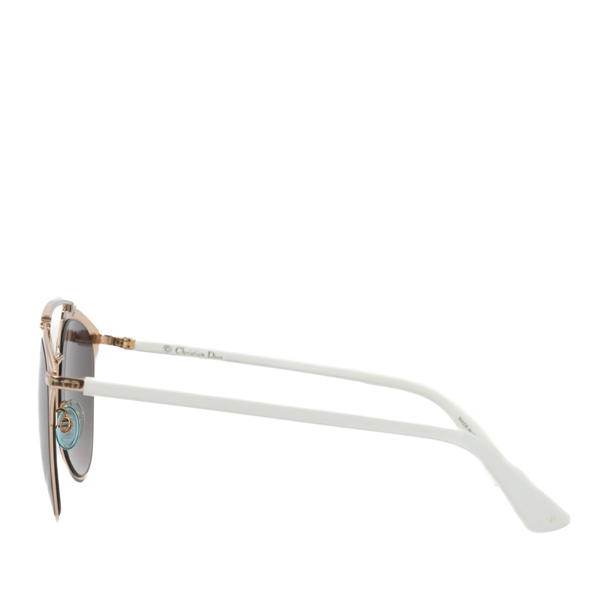 Shop safe online at Labellov in Antwerp, Brussels and Knokke these 100% authentic second hand Christian Dior White and Gold Aviator Sunglasses