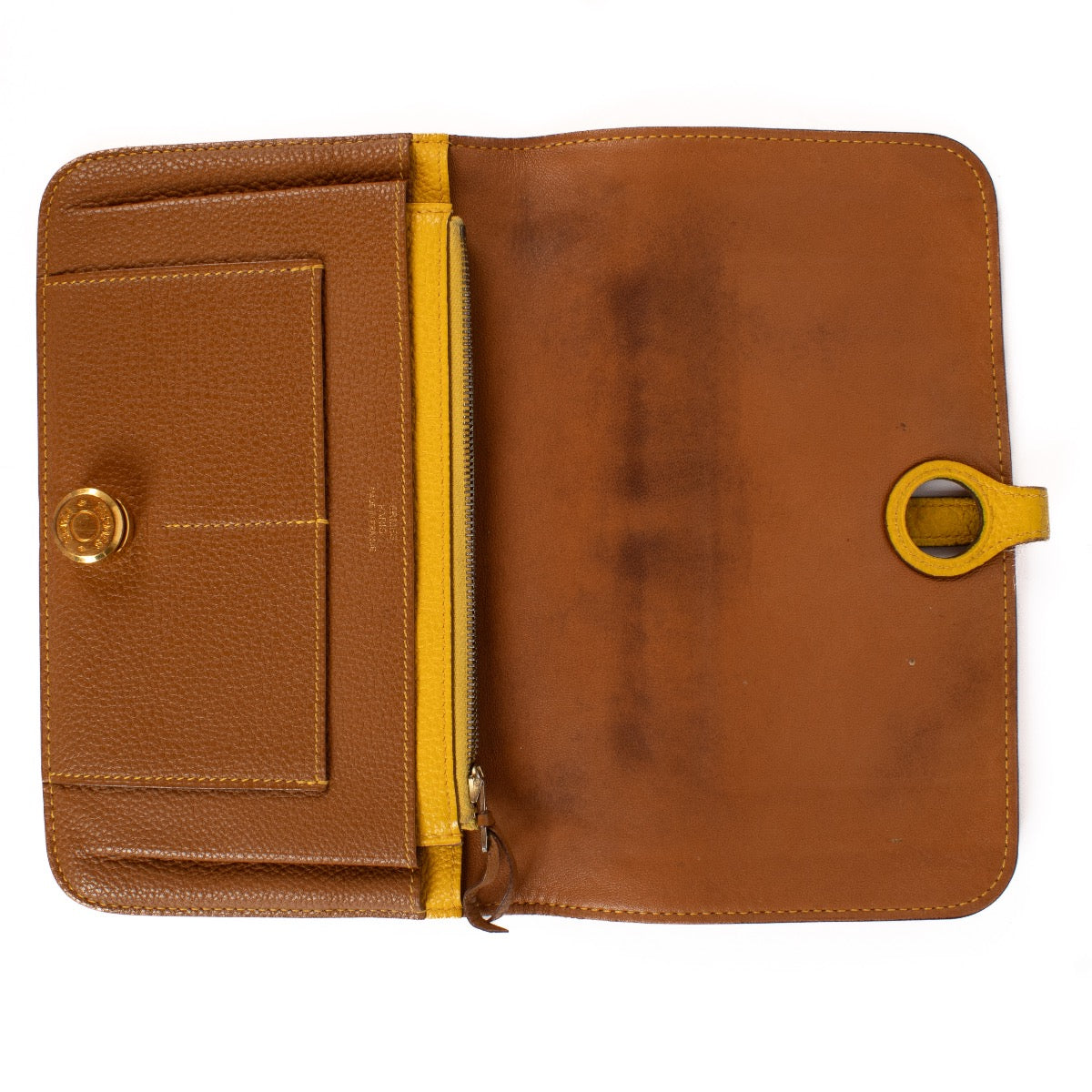 shop 100% authentic second hand Hermès Gold/Jaune Ambre Dogon Duo Wallet on Labellov.com