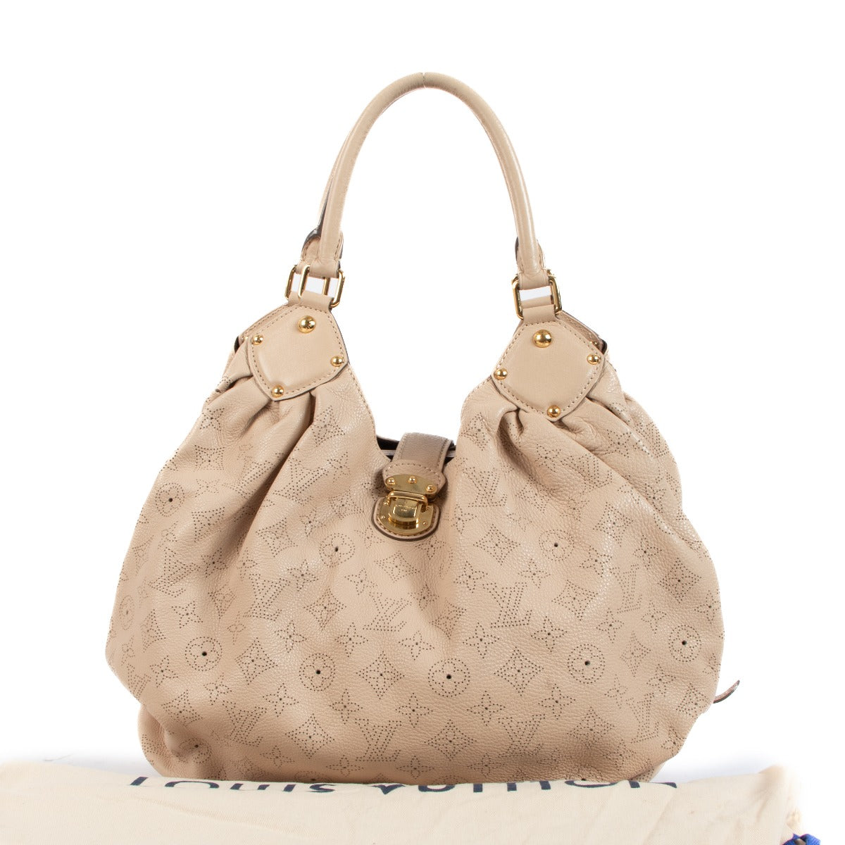 Louis Vuitton Mahina L Monogram Perforated Hobo Bag