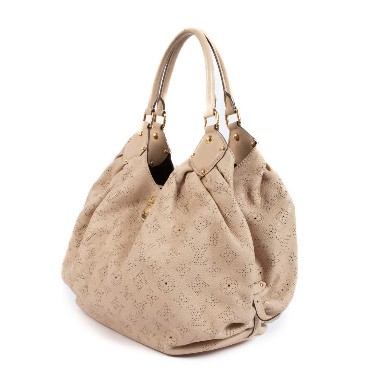 Louis Vuitton Mahina L Monogram Perforated Hobo Bag
