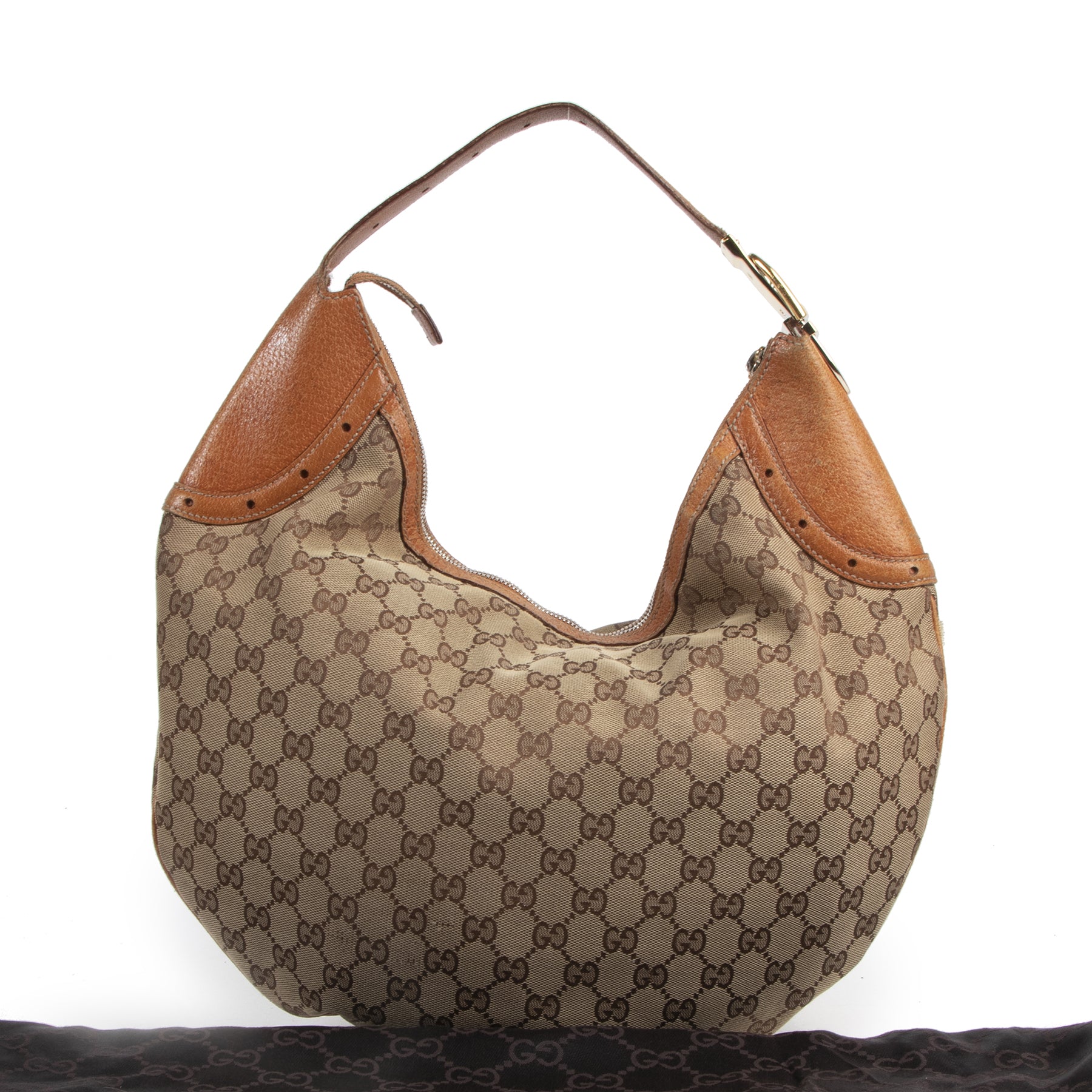 Authentic secondhand Gucci GG Monogram Canvas Hobo Bag designer bags fashion luxury vintage webshop safe secure online shopping