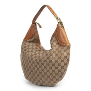 Authentieke Tweedehands Gucci GG Monogram Canvas Hobo Bag juiste prijs veilig online shoppen luxe merken webshop winkelen Antwerpen België mode fashion