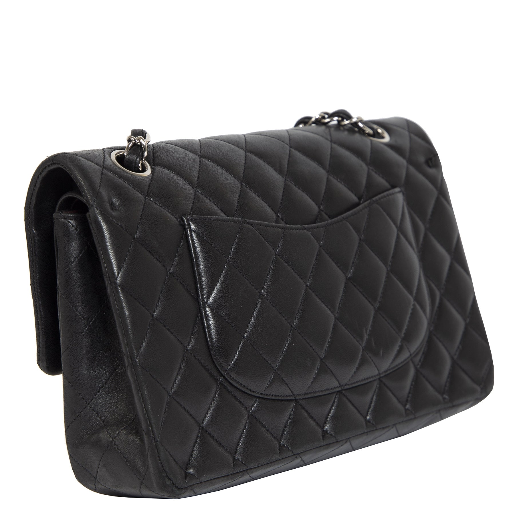 Koop en verkoop uw authentieke Chanel Medium Classic Black Quilted Double Flap Lambskin Bag aan de beste prijs