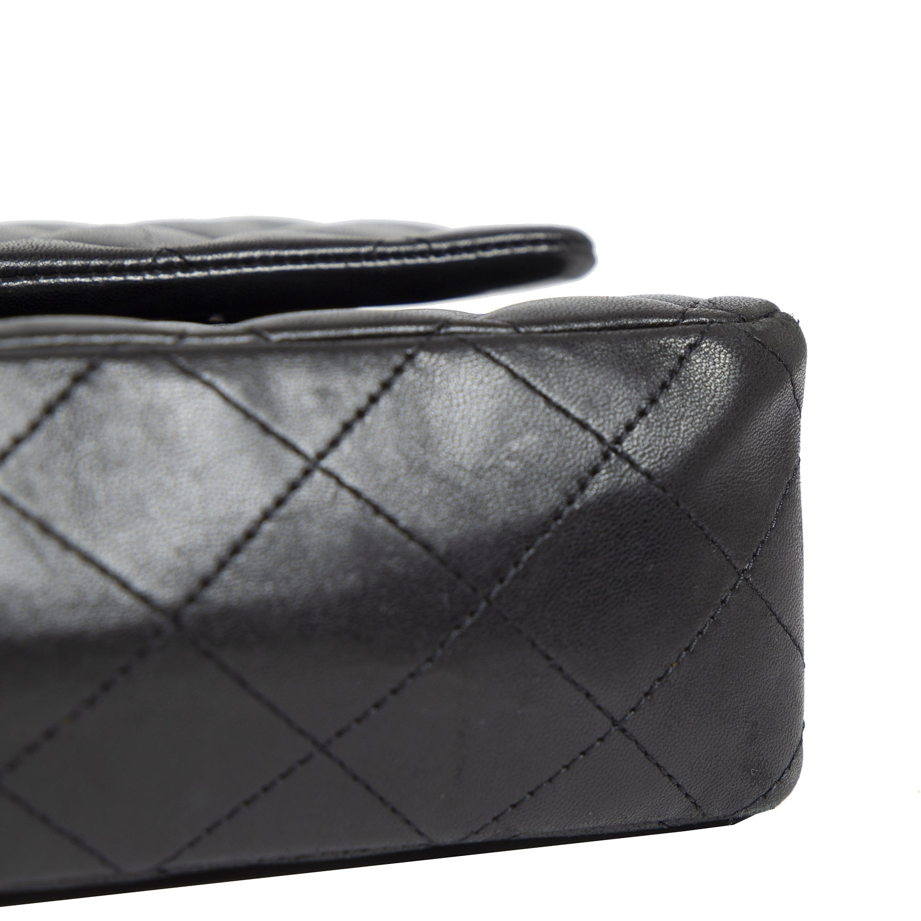 Chanel Medium Classic Black Quilted Double Flap Lambskin Bag