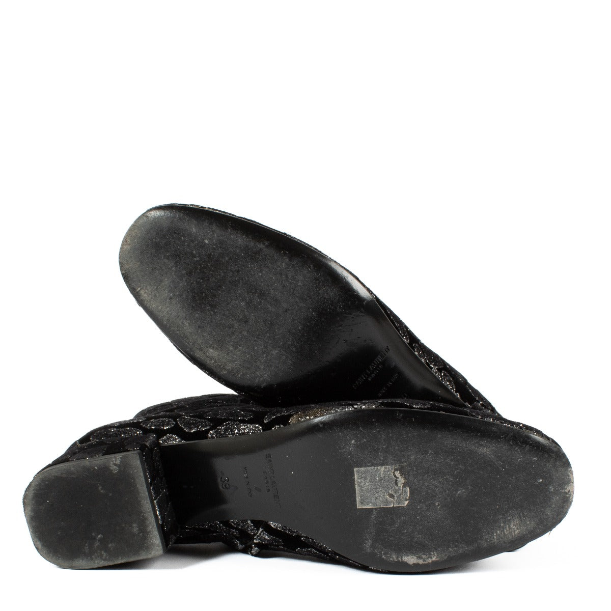 Shop 100% authentic secondhand Saint Laurent Black Glitter Boots - Size 39 on Labellov.com