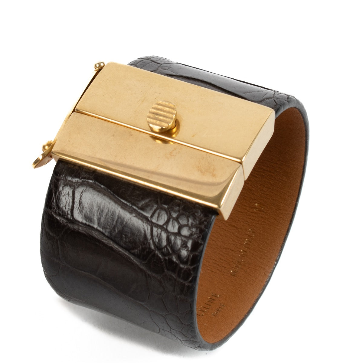 Shop 100% authentic second hand Celine Black Python Embossed Bracelet on Labellov.com