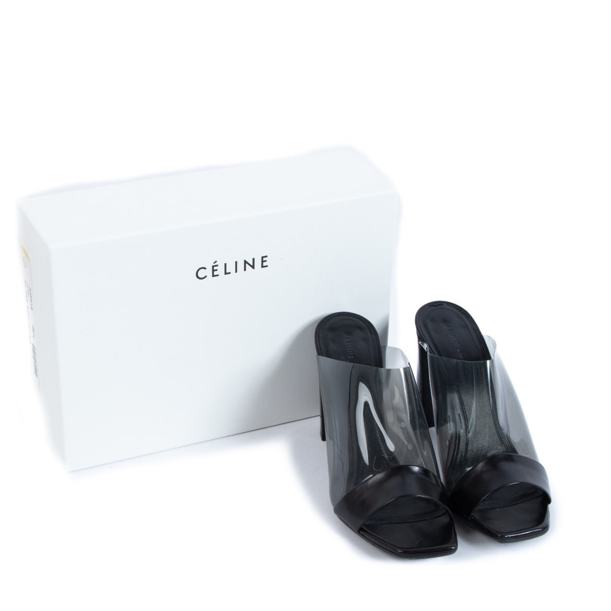 Celine Black PVC Strap Mule Sandal