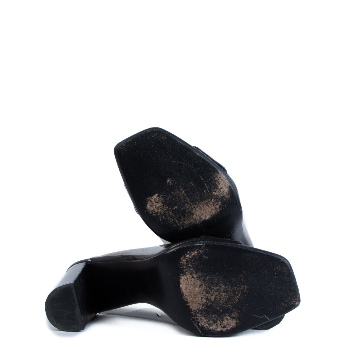 Celine Zwarte PVC Band Muiltjes - Maat 38,5