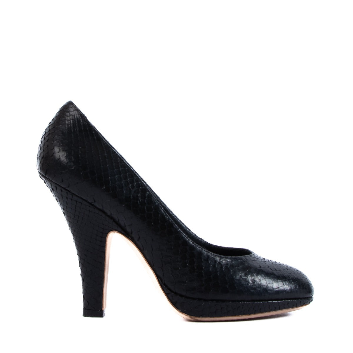 Celine Black Python Pumps