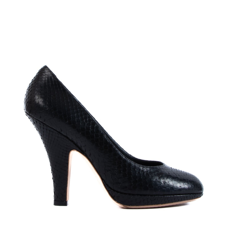 Celine Black Python Pumps