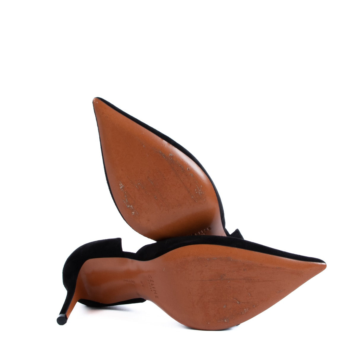 Celine Zwarte Suède Puntige Pumps - Maat 38