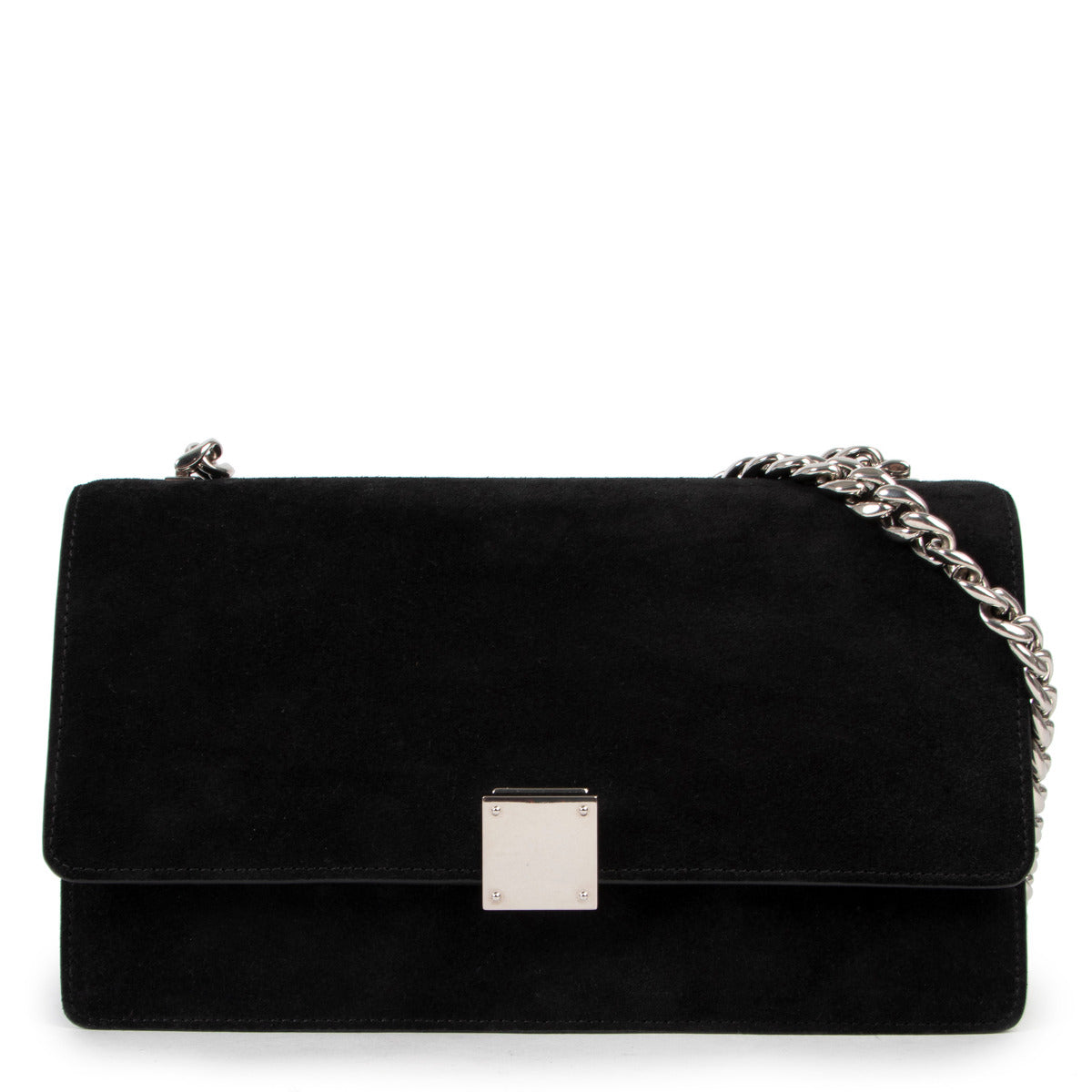 Celine Black Suede Classic Box Large Crossbody