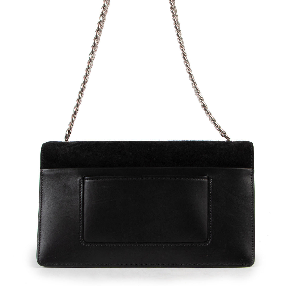Celine Black Suede Medium Case Chain Bag