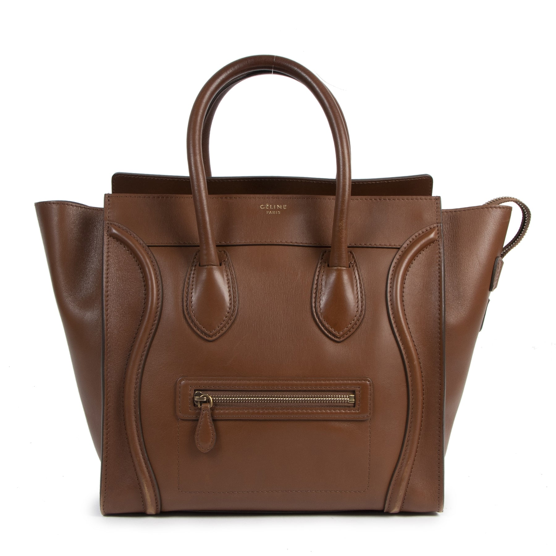 Céline Cognac Mini Luggage Tote for the best price at Labellov secondhand luxury