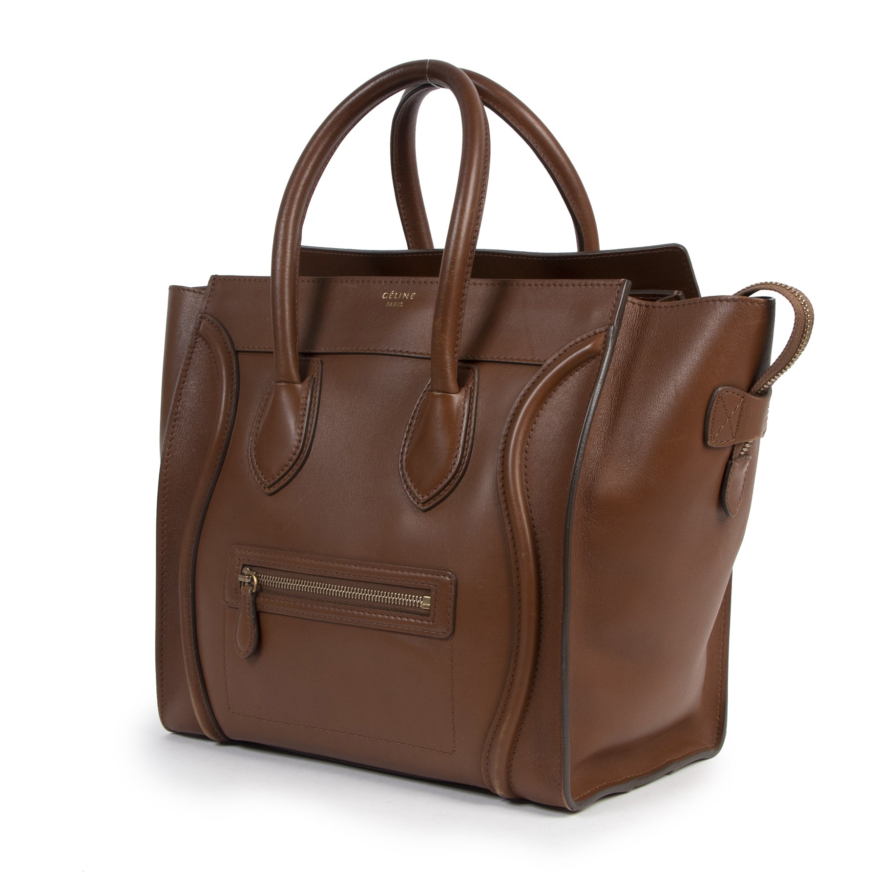 Céline Cognac Mini Luggage Tote