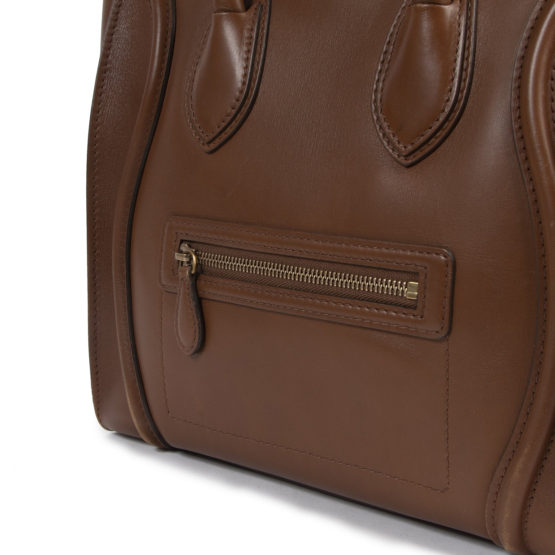 Céline Cognac Mini Luggage Tote