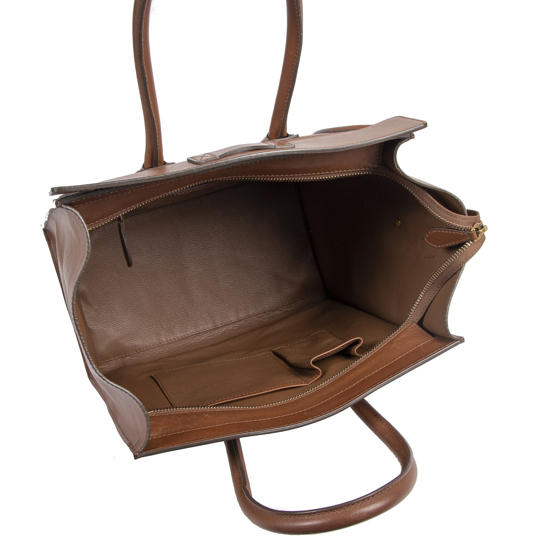 Céline Cognac Mini Luggage Tote