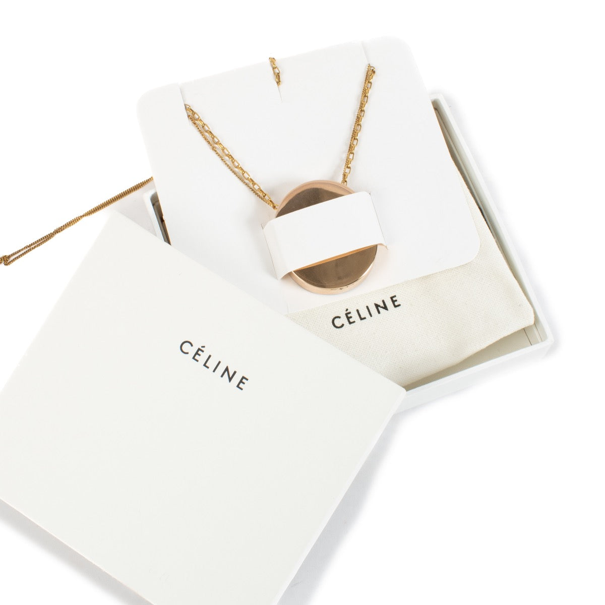 Shop 100% authentic second hand Celine Gold Disc Necklace on Labellov.com