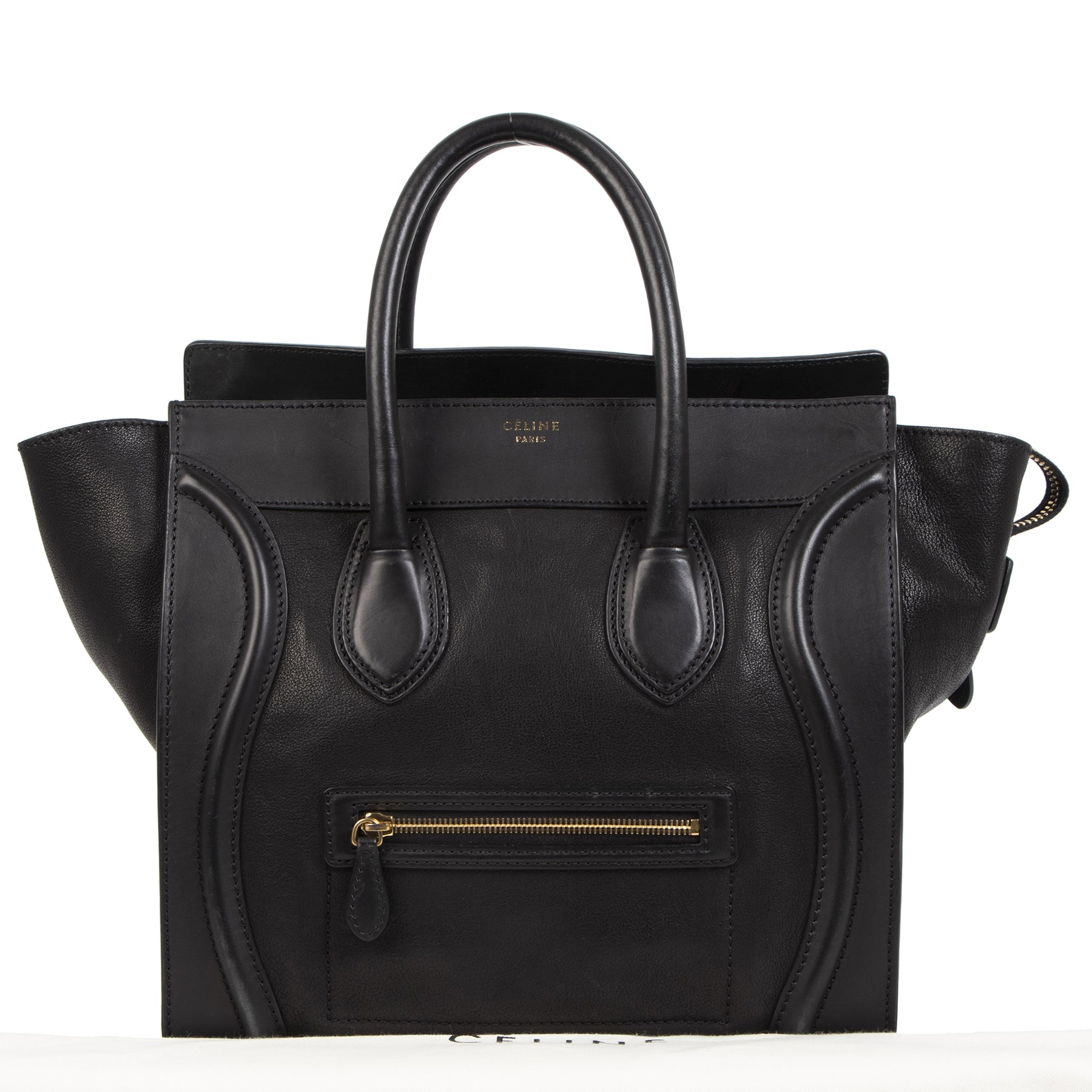 Céline Black Calfskin Mini Luggage Handbag kopen en verkopen aan de beste prijs bij Labellov tweedehands luxe