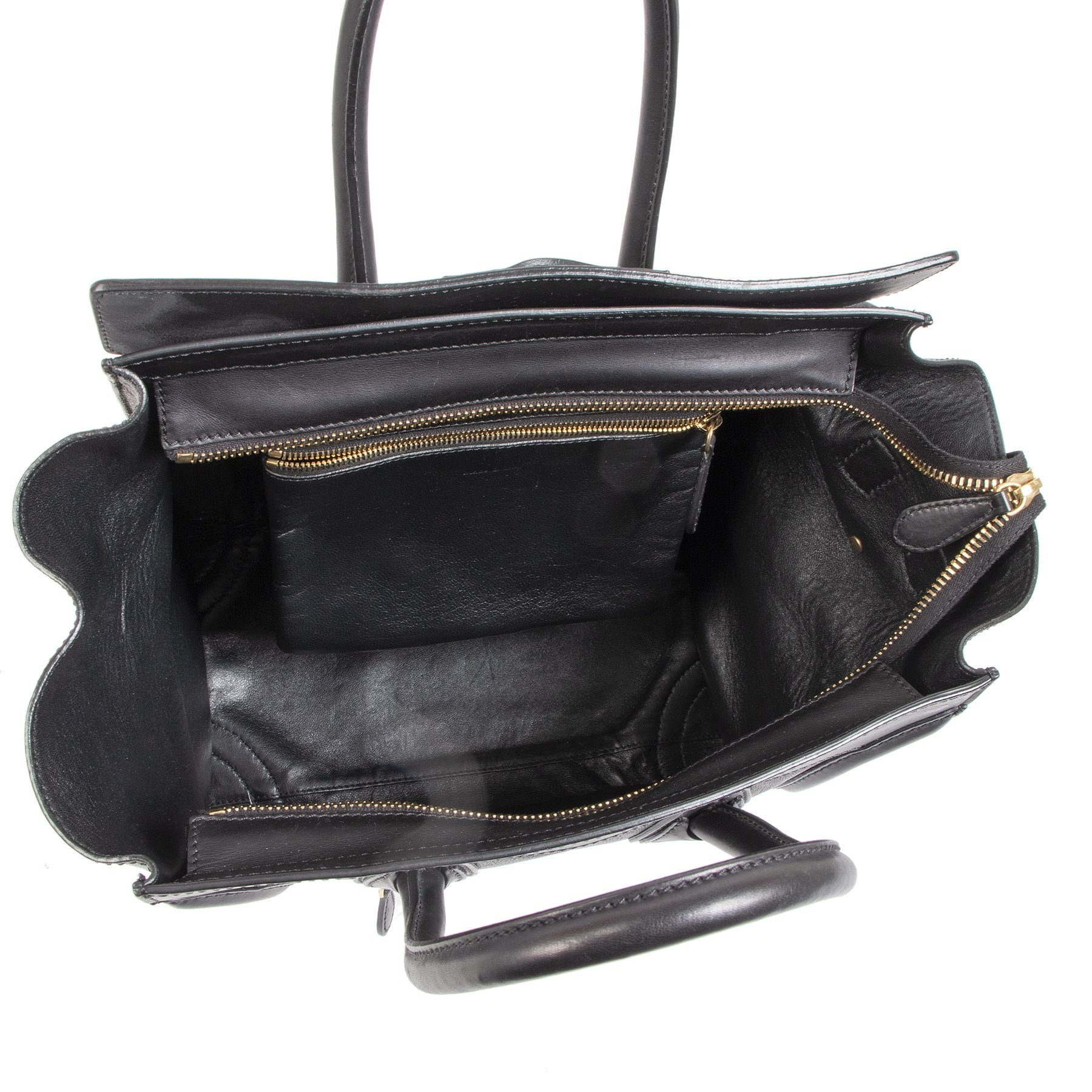 Céline Black Calfskin Mini Luggage Handbag