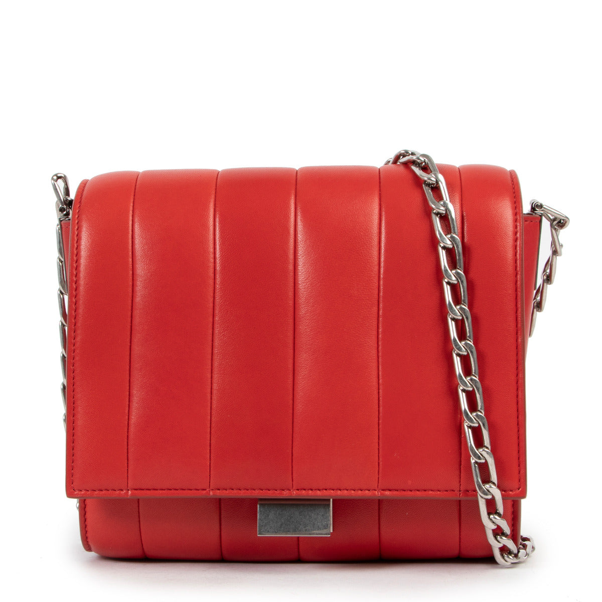 Celine Red Small Vertical Quilted Shoulder Bag