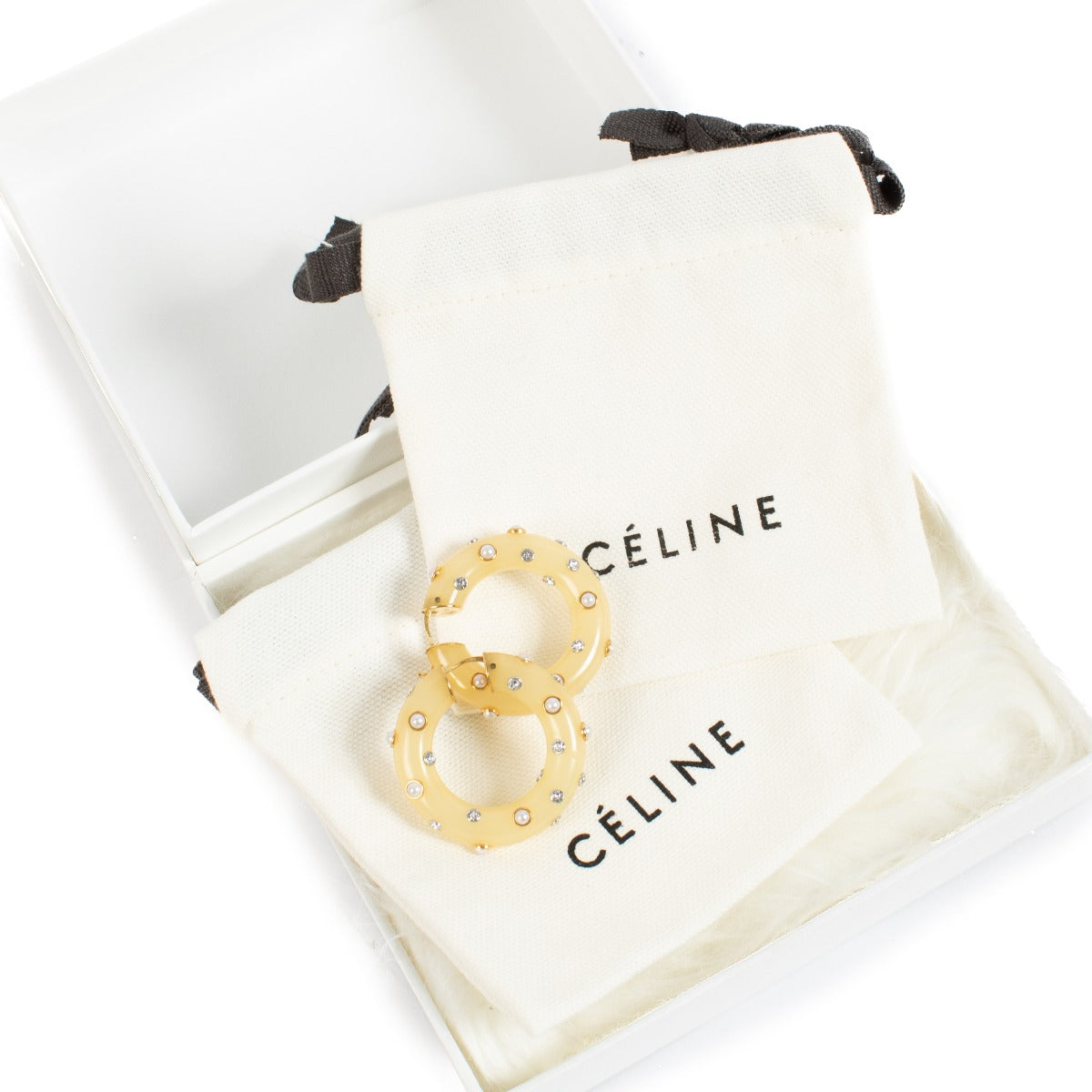 Celine Kristal/Parel Hoepeloorbellen