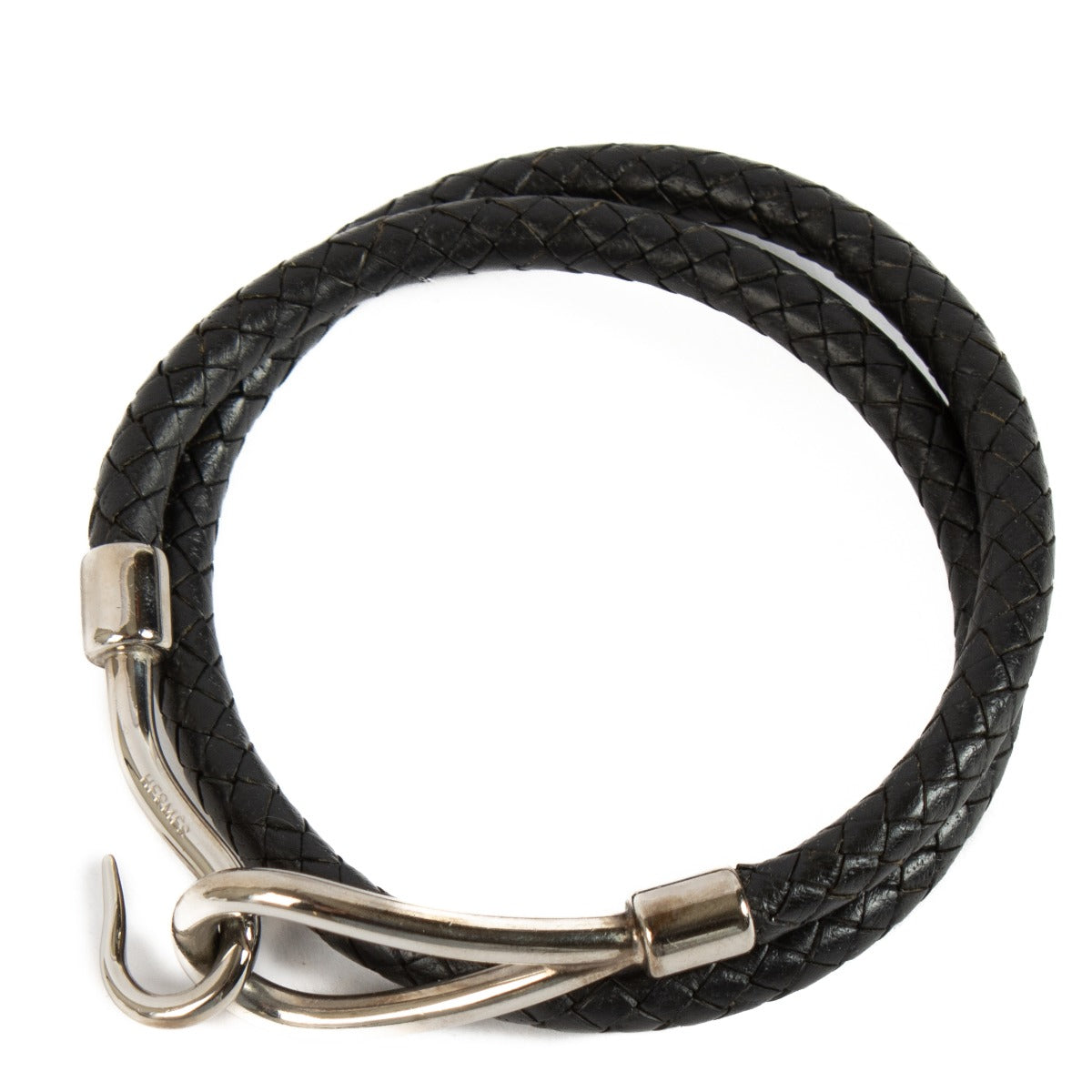 Hermès Zwarte Jumbo H Ketting/Dubbele Tour Armband