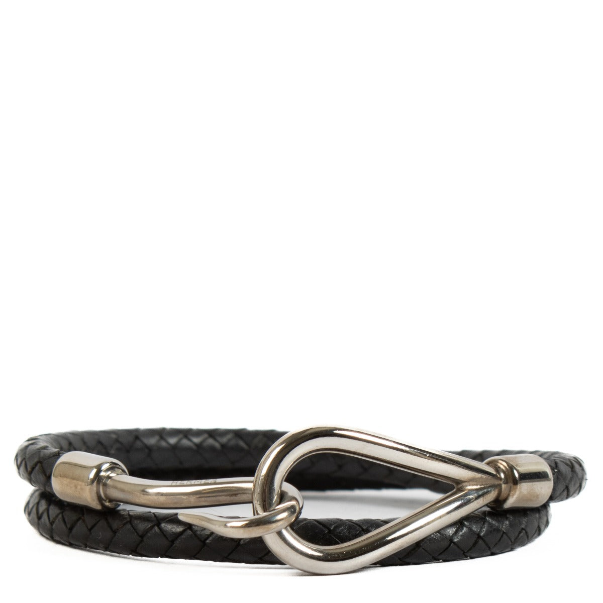 Hermès Zwarte Jumbo H Ketting/Dubbele Tour Armband