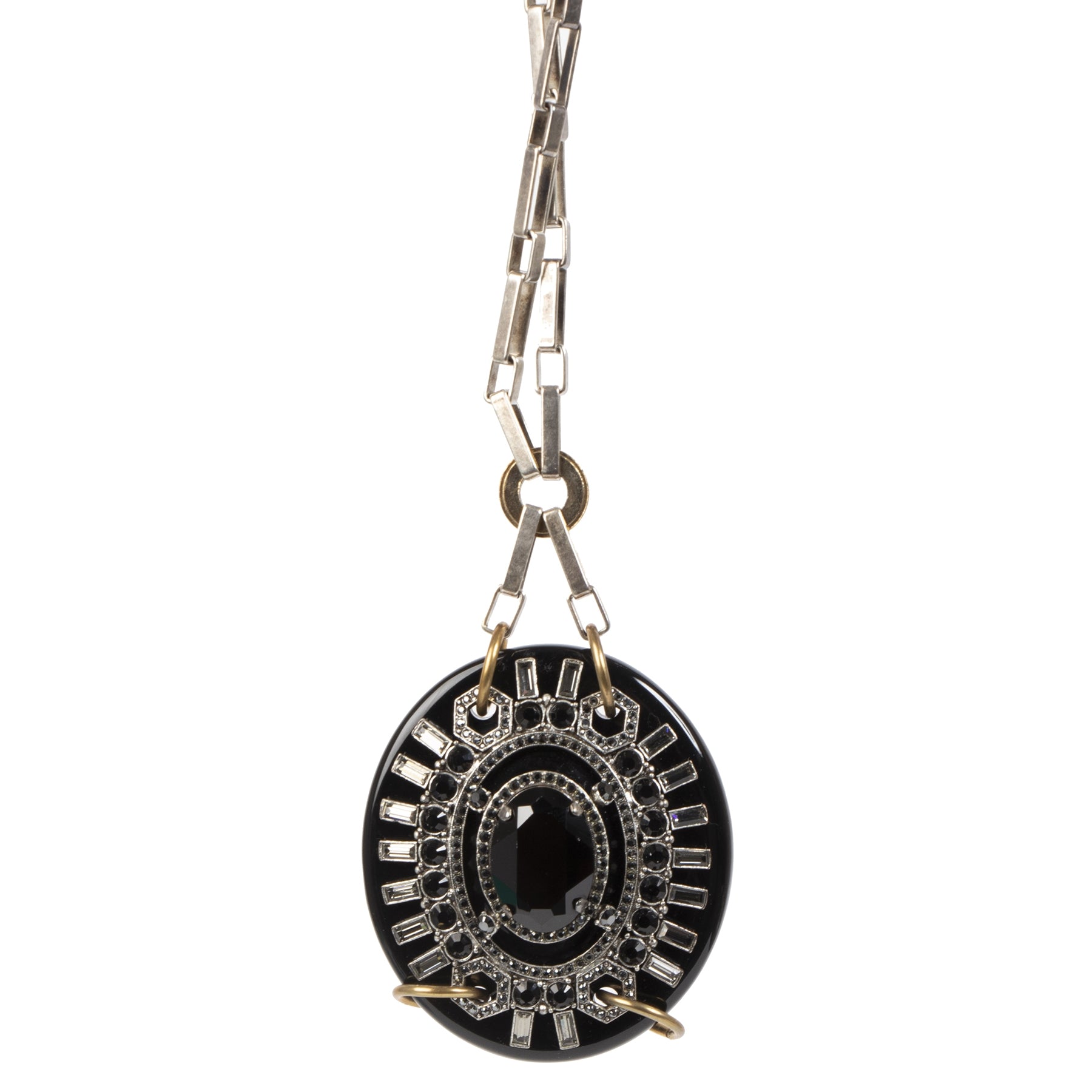 Lanvin Sautoir Pendentif Metal Circle Pendant Necklace