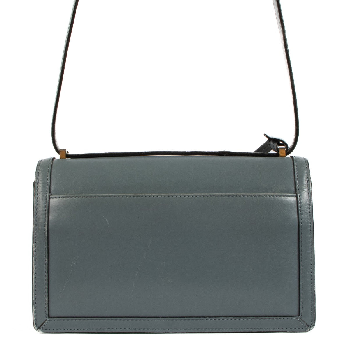 Shop safe online at Labellov in Antwerp, Brussels and Knokke these 100% authentic second hand Loewe Blue Leather Barcelona Crossbody Bag