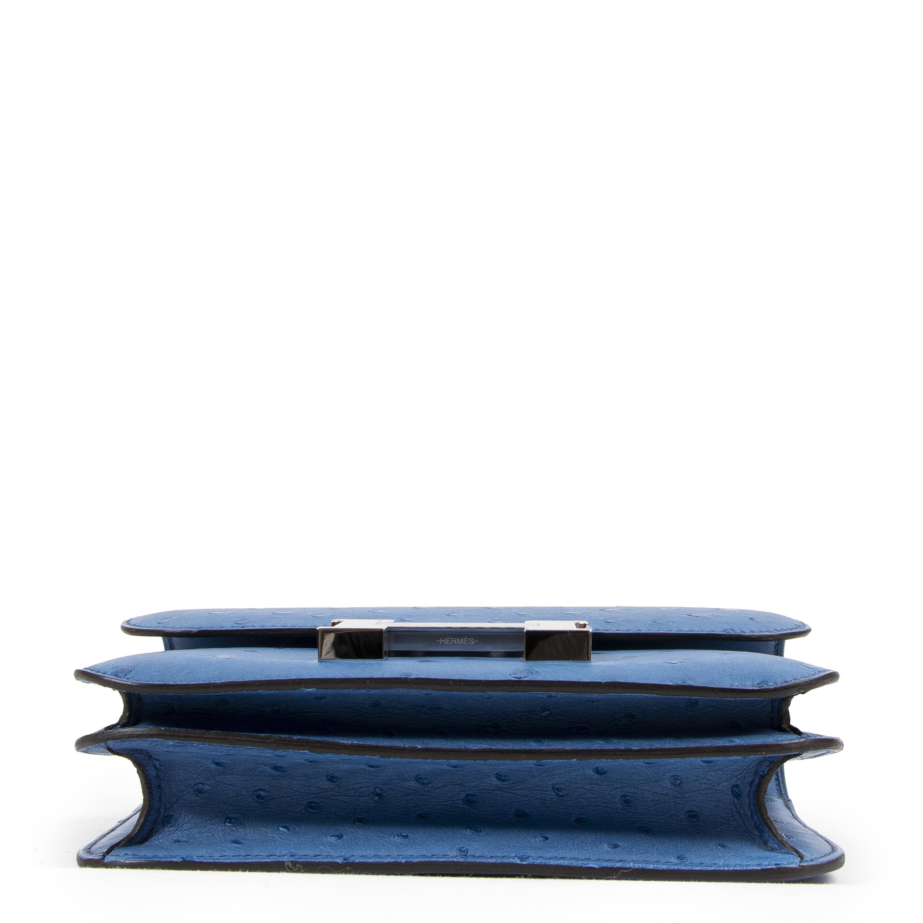 Hermès Constance Mini 18 Bleu Mykonos Autruche Accastillage Palladium