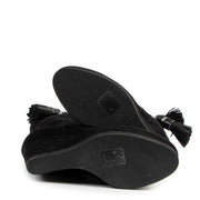 Christian Dior Black Cannage Tassel Shearling Boots