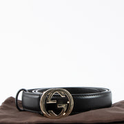 Shop the 100% authentic Gucci Black Interlocking G Slim Belt second hand on Labellov.com!
