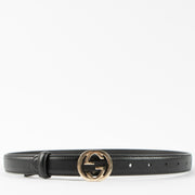 Shop the 100% authentic Gucci Black Interlocking G Slim Belt second hand on Labellov.com!

