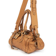 Authentieke Tweedehands Chloé Paddington Aged Cognac Leather Medium Bag juiste prijs veilig online shoppen luxe merken webshop winkelen Antwerpen België mode fashion